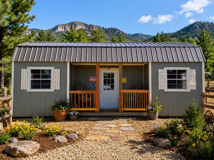 'The Breezway Bandit'  12x28 Lofted Barn Center Porch